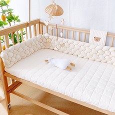 침대범퍼 침대울타리 범퍼침대가드 침대가드 트위스트, 6 가닥   유백색 흰색  세척 및 보호 가방