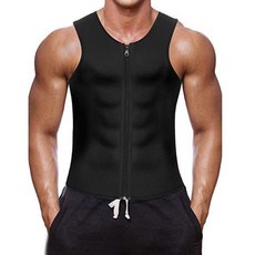 남자 복싱 운동 허리보호 헬스복 뱃살 땀복 집업 조끼, M, M, 1개