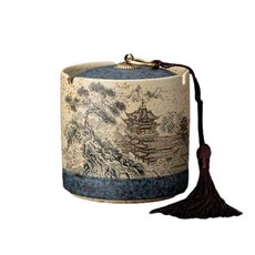 JSD 火石紅金魚 陶瓷帶蓋煙灰缸 茶室辦公室藝術煙盅, JSD火石紅樓閣 - 菸灰缸, 1個