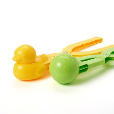 나인플로우 대형 38cm 스노우볼 메이커 세트 8종 (엠플로우 3세 이상 KC 인증 제품) 눈놀이 모래놀이 눈오리 집게, 오리+축구공 2종 세트, 2개, 혼합색상, 200g