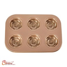 이홈베이킹 장미팬6구 금색, 1개
