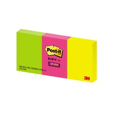 3M 포스트 잇 강한점착용 형광노트 653-3 (51x38mm), 단품
