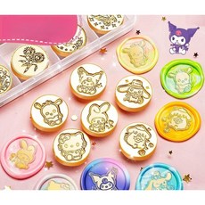 실링스탬프 인장 세트 씰링왁스 도장, 04.[산리오]6헤드