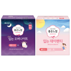 좋은느낌 입는 데이팬티 중형 8매 1개 + 오버나이트 중형 8매 1개, 좋은느낌 입는 데이팬티 중형, 8매, 1개 + 오버나이