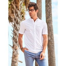 그렉노먼 남성 폴리스판 반팔셔츠 화이트 HMG18-TS201