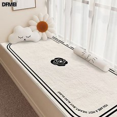 DFMEI 現代簡約輕奢飄窗墊窗臺墊臥室陽臺榻榻米柔軟防滑陽臺墊子家用, 復古山茶花