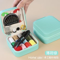 精選優品 家用針線包 針線盒 縫紉工具包 便攜針線包 多功能縫補工具包 縫紉盒 針線收納包 針線組, 薄荷綠, 1個
