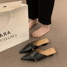 ZAJA 여성 뾰족코 뮬 슬리퍼 로퍼 블로퍼 데일리 편한 플랫슈즈