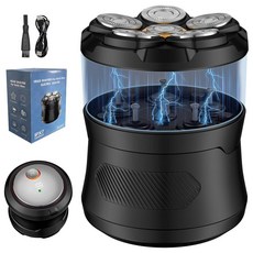 대머리 헤어 클리퍼 대머리 머리용 헤어 트리머 수염 면도기 마그네틱 6블레이드 헤드 간편한 세척 USB 충전 2단 속도 설정 매우 긴 배터리 수명 아버지와 남성을, 대머리 헤어 클리퍼, 머리용 트리머, 수염 면도기, 마, 1개