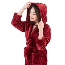 秋冬加厚 升級款超保暖 法蘭絨男女浴袍 睡袍 帽款[現貨]BC0009