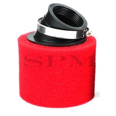 35mm 38mm 42mm 45mm 48mm 50mm 직선 및 벤드 팔꿈치 목 폼 에어 필터 스폰지 클리너 오토바이 스쿠터 먼지 핏 자전거 사이클, [23] Red 35MM bent, 1개