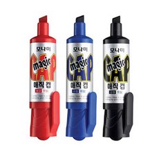 모나미 유성매직 사각닙 매직캡 병매직 흑색 적색 청색