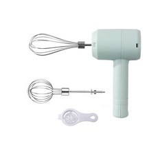 BakeSphere烘焙 無線電動打蛋器打奶機，便攜式手持攪拌器，多段調速，輕鬆製作各式甜點, 清新綠【送蛋清分離器+2攪拌棒】