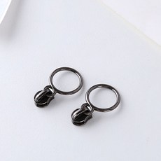 쏘잉갤러리 링 - 3호 코일 일반 지퍼 슬라이더, 1개, 블랙실버(100개)