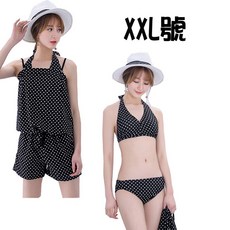 人魚朵朵 Sirena DuoDuo 三件式圓點泳衣 遮肚外罩衫, XXL