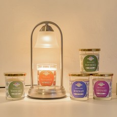 HEM 인센스 아로마 향 소이 캔들 + 벨자 워머세트, 팔로산토, 로즈골드