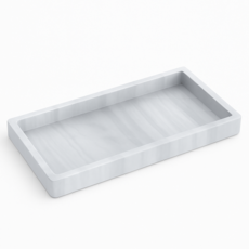 옥토버 실리콘 대리석 패턴 트레이 욕실 정리 액세서리 정리, 화이트 대리석