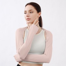 防曬披肩 夏季防曬披肩多功能高爾夫運動袖套女款騎行防紫外線連肩防曬冰袖, 粉色, 1個
