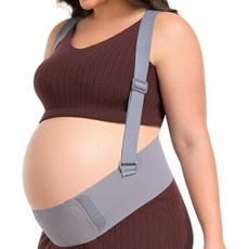 임산부용 QEESMEI 배꼽 밴드 조절 가능한 지지 보조 스트랩이 있는 임신 허리 복부 및 허리용 임산부 벨트그레이 L