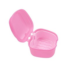 틀니 케이스 치과 리테이너 틀니 목욕 상자 입 가드 치열 교정 청소 인공 치아 홀더 구강, 핑크색, 1