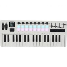 컴퓨터 레코딩 MIDI 미디 컨트롤러 37-키 키보드 음악 제작 16개 RGB 드럼 패드 8 노브 4 페이더 신디사이저 엔진 제작용 피아노