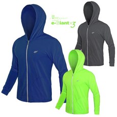 e-Giant 連帽防曬外套 透氣彈性長袖衫, 綠 M