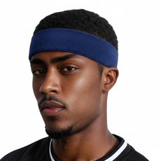 COUVER 매우 두꺼운 긴 면 스웨트밴드 - 확장 사이즈 튼튼한 운동용 테리 천 머리띠 1개 레드/블루/레드, 블루