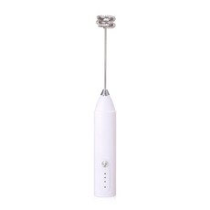 커피용 휴대용 충전식 드링크 믹서와 호환되는 손잡이형 밀크 프로퍼 라떼·카푸치노와 호환되는 전동 조절식 전기 거품기, 1개, 하얀색, 1AG600020_YAY
