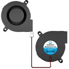 WINSINN 5015 송풍기 팬 12V 3D 프린터 24볼트 팬 송풍기 터빈 터보 듀얼 볼 베어링 1000mm/39인치 케이블 브러시리스 냉각 50mm x 15mm 2핀, DC 12V - 듀얼 볼
