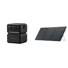 ECOFLOW RIVER 3 MAX PLUS 儲能電源套裝組，搭配EB600額外電池與160W太陽能板，停電不斷電，戶外居家備電首選, 黑色, 1箱