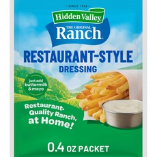 히든 밸리 오리지널 랜치 레스토랑 스타일 드레싱 레시피 믹스 Hidden Valley Original Ranch Restaurant Style Dressing Recipe Mix, 0.4 Ounce (Pack of 1)
