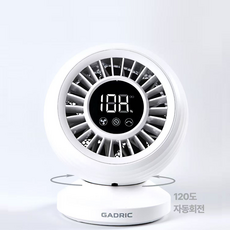 가드릭 미니 무소음 회전 탁상용 선풍기 8000mAh 무선 휴대용 서큘레이터, White, G5