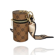 Jinweixb 미니 마우스 레드 봉투 스러운 휴대용 메이크업 박스 빈티지 패턴 키체인 스카프 포함 라이트 브라운 291980