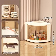실용적 정리를 위한 플라스틱 이중 도어 폴더블 및 이동식 삼각 저장 캐비닛 간식 장난감 홈 코너, 2)diagonal-1 layer