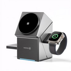 노존 QI2 갤럭시 15W 맥세이프 S25 고속 충전 3IN1 거치대 무선 충전기 버즈3 프로, 애플워치충전
