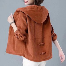 [당일 출고] (한정 할인)**재고 없을시 쿠팡내 동일 상품명 검색* 여성 의류 코듀로이 짧은 재킷 겨울 두꺼운 양털 따뜻한 후드 코트 지퍼 패션 솔리드 단순 모든 경기 후드 여성