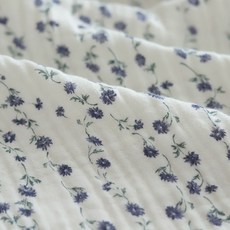 삼중 요루 거즈 가제 순면 손수건 스카프빕 대형 42x42cm, 1개, 1개입, [요루] 코티지가든-네이비플라워