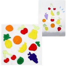 아트스쿨 유리 창문 젤리스티커 PVC 물로붙이는 붙였다떼었다 놀이용 꾸미기, 8.과일