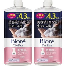 비오레 더 페이스 딥 모이스트 페이셜 워시 리필용, 700ml, 2개