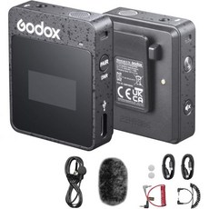 고독스 무브링크 M1 무선 라발리에 마이크 시스템 블랙 2.4GHz 100m(328피트) 거리 디지털 노이즈 감소 기능 영상 녹화 오디오 녹음 유튜브