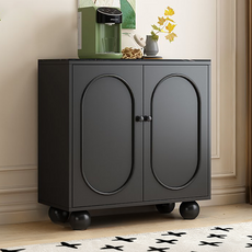 북유럽 거실 다용도 수납장 모던 홈카페 수납선반 찬장, 블랙(A)