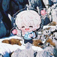 台灣出貨 透卡 打卡棒 打卡拍照 戀與深空游戲周邊小紅書同款沈星回冬季場景透明立牌Q版打卡棒, 沈星回Q版打卡棒3號