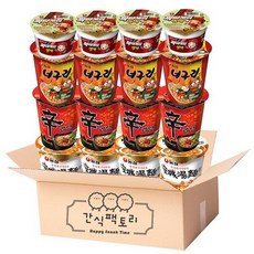 [간식팩토리] 농심 신라면4+짜파게티범벅4+안성탕면4+얼큰한너구리4 소컵, 1세트 (16입)