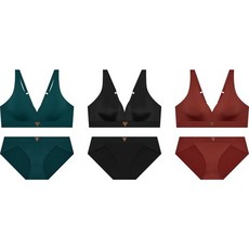 게스언더웨어 속옷 레더삼각라벨 딥브이 브라렛 SET 3종1택 GDW811 JIP807 TXP691