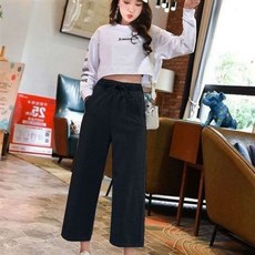 빅사이즈 와이드 청 반바지 와이드핏 통 데님 핀턱 팬츠 하이웨스트 쿼터 빈티지 6부 벨트