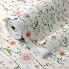Tatyanna 주방 캐비닛용 서랍 및 선반 라이너 비접착식 캐비닛 라이너 꽃 선반 라이너 강한 그립 미끄럼 방지 서랍 라이너 방수 청소하기 쉬운 찬장 옷장 라이너, Daisy Flower
