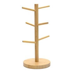 이케아 OSTBIT 대나무 머그컵 스탠드 주방 정리 머그컵 거치대, 대나무 (자연), 6개