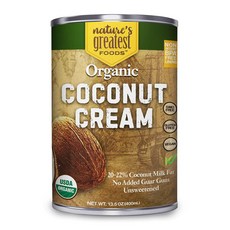 네이처스 그레이티스트 푸드 유기농 코코넛 크림 - 13.5온 Organic Coconut Cream by Nature’s Greatest Foods - 13.5 Oz - No Gu