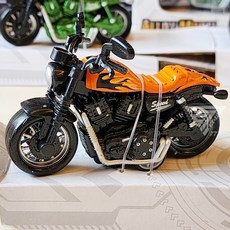 仿真迷你哈雷摩托車迴力車 重機摩托車 杜卡迪仿賽 合金摩托車 模型機車 小汽車玩具 越野摩托車 哈雷模型, 袋裝 小哈雷-橘色, 1個