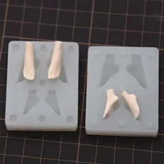 공기 건조 점토 인형 피트 실리콘 몰드 폴리머 클레이 Q 버전 바디 2 가지, 01 Doll Feet Mold